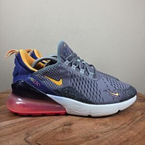 Nike Air Max 270 Womens Gray Blue Yellow Red Size 8 Low Top Shoes Sneakers